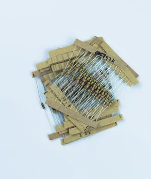 Top view of electronic components such as PCB Stock Photos