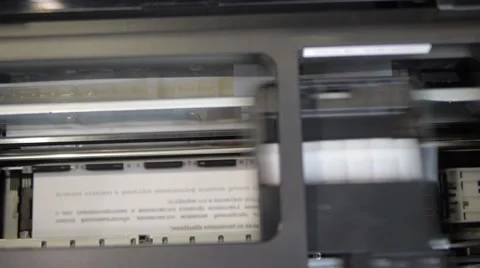 Top view of the electronic interior of a working CISS printer Stock Footage 50071081