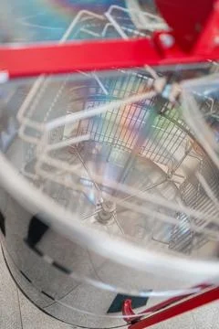 Top View into the Empty and Clean Metal Honey Centrifugal Extractor Stock Photos