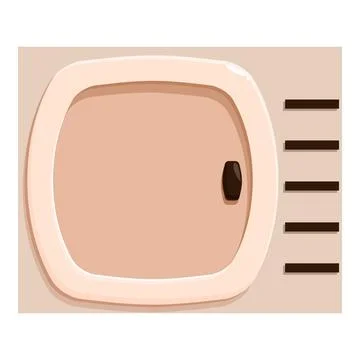 Top view of empty beige bathtub with drain and non slip strips Stock Illustration