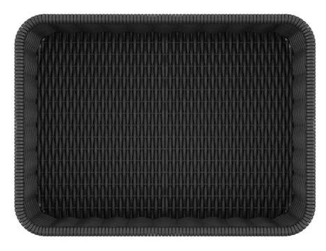 Top view of empty black bread basket isolated on white background Stock Illustration