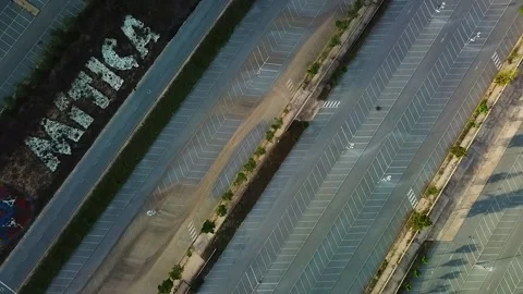 Top view of empty car parking Stock Footage 239656827