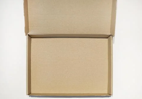 Top view of an empty cardboard box 库存照片