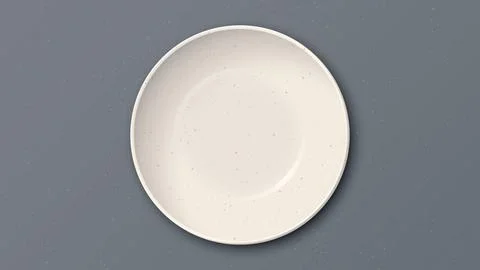 Top view of empty circle bowl on cement background Stock Illustration