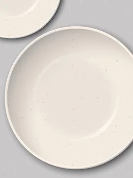 Top view of empty circle bowl beige color with grainy texture on cement tex.. Stock Illustration