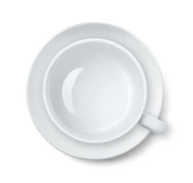 Top view of empty coffee  cup and saucer Stock Photos