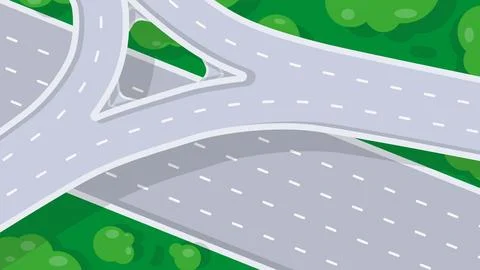 Top view of empty highway junction. Stock Illustration