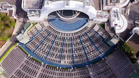 Top View of Empty Hollywood Bowl Stage and Seating Los Angeles California Vídeos de archivo 304908313