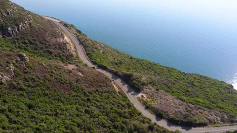 Top view of an empty mountain road in the middle of Grifone Nature Reserve Video stock 308362467