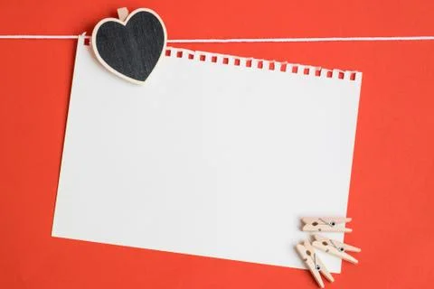 Top view of empty paper on red background Stock Photos