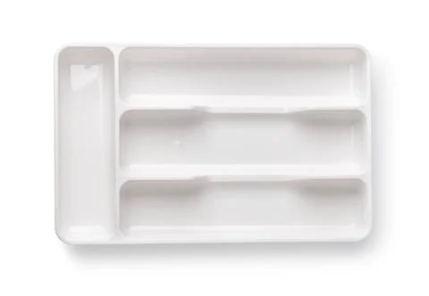 Top view of empty plastic drawer cutlery tray Top view of empty plastic dr... Stock Photos