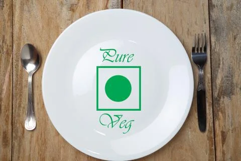 Top view empty plate on rustic wooden table Stock Photos