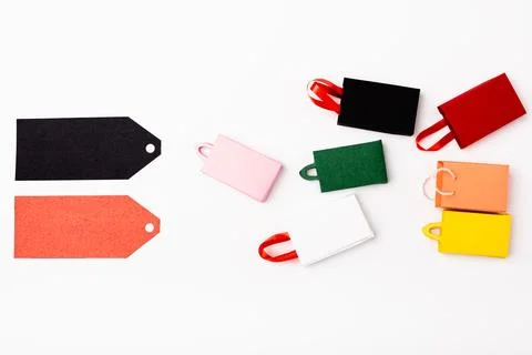 Top view empty price tags Stock Photos