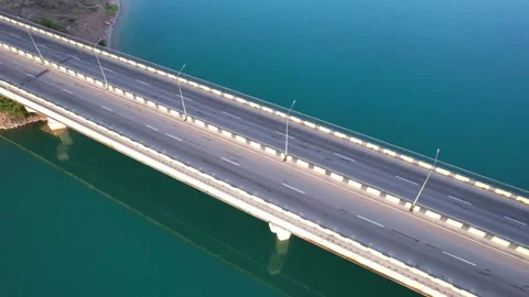 Top view of the empty reservoir bridge. Stock Footage 155565178