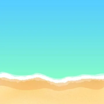 Top view of an empty sea beach. Summer day and relax. Many fine particles of Illustrazione stock