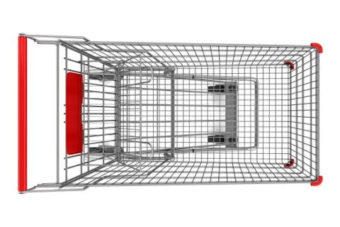 Top view of empty shopping cart isolated on white background Stock Illustration