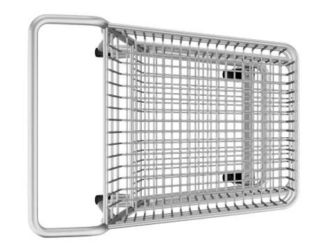Top view of empty shopping cart isolated on white background. 3d illustration Stock Illustration