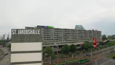 Top view of the empty St. Jakob-Park Stadium,Basel Stock Footage 120967228