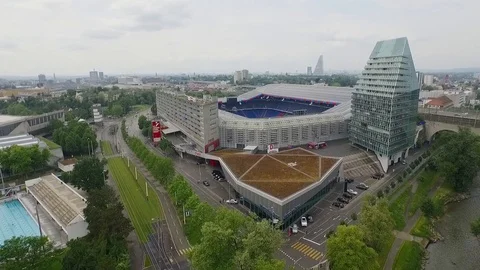 Top view of the empty St. Jakob-Park Stadium,Basel Stock Footage 120967250