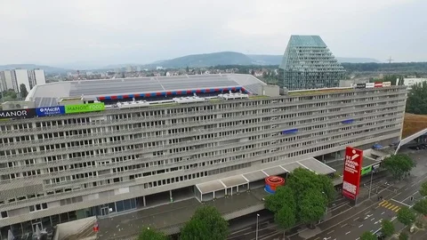 Top view of the empty St. Jakob-Park Stadium,Basel Video stock 120967279