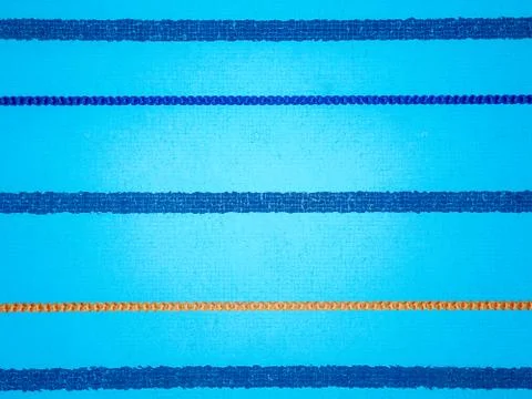 Top view of empty swimming pool for sport by flying drone Foto stock