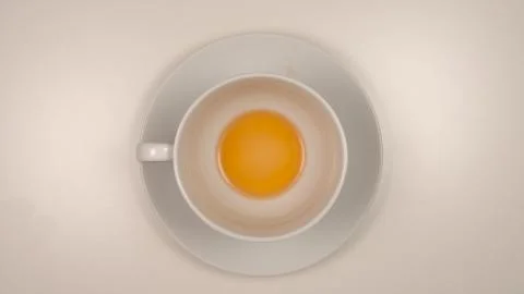 TOP VIEW: Empty white cup on a desk Stock Photos