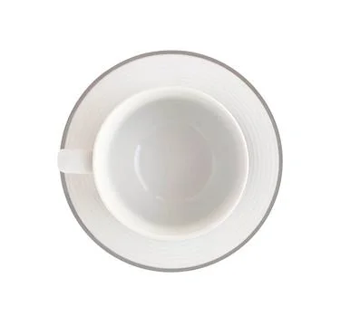 Top view of empty white cup 스톡 사진