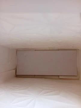 Top view of empty white paper shopping bag. Stock Photos