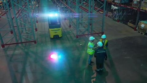 Top view engineers and foremen are developing the laying of modern equipment Stock Footage 113091988