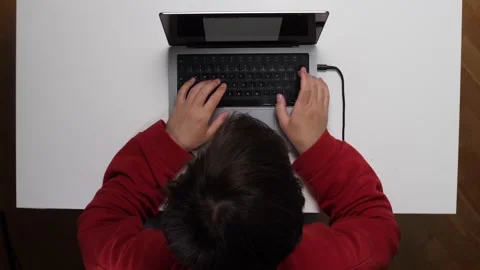 Top view Enraged programmer screaming at laptop after software crash Stock Footage 311202434