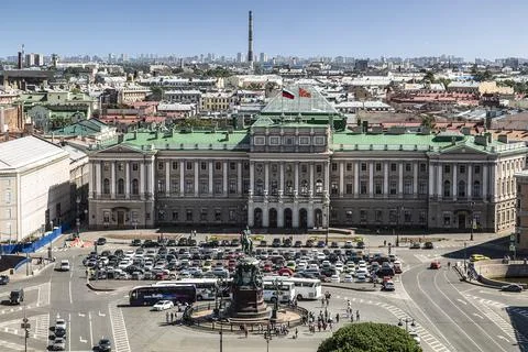 Top view to the ensemble of St. Isaac 's Square, Фото