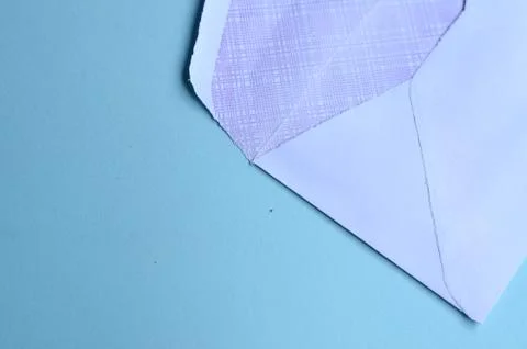Top view of envelopes on a blue background, design Stock Photos