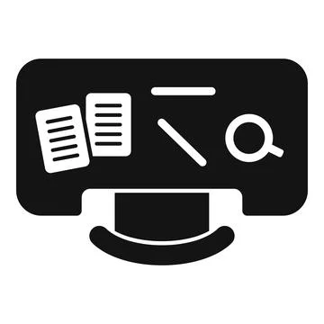 Top view ergonomic workplace icon simple vector. Office table Stock Illustration