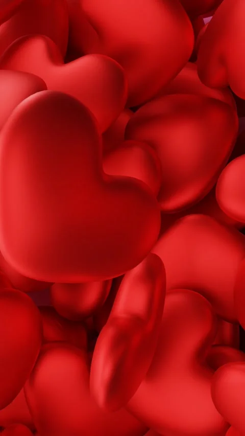 Top view of falling red hearts Stock Footage 260337704