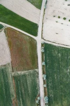 Top view of farm Stock Photos