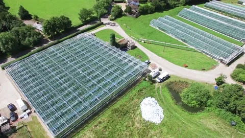 Top view of Farms &amp; Fields. Drone Footage, 4K/25F Video stock 170485559