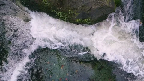 Top View Of A Fast Flowing Stream Of A Rocky River. Close Up Stock Footage 249727990