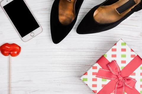 Top view of the female background theme Stock Photos