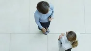 Top View Of Female Colleagues Shaking Hands Stock Footage