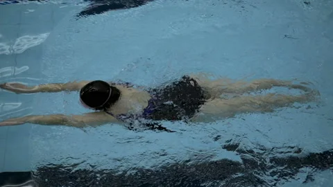 Top view of a female doing breaststroke ... | Stock Video | Pond5