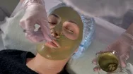Top View On A Female Face Covered With A Green Mud Mask. Stock Footage