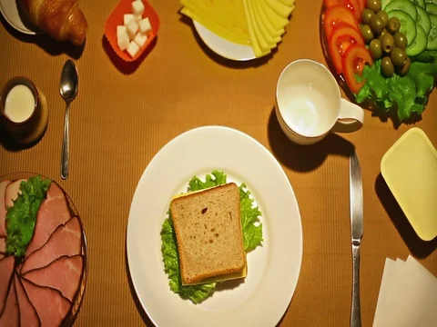 Top view female hand adding black coffee into white cup for breaksfast Stock Footage 73256225