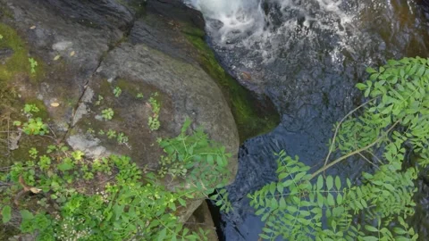 Top View Of The Fervenza do Cachón Waterfall Stock-Footage 335925979