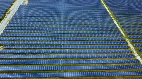 Top view of field of solar panels Stock Footage 127782566