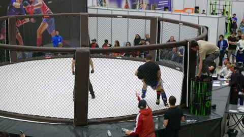 Top view of fights without rules, fighte... | Stock Video | Pond5