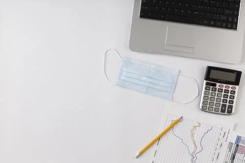 Top view finances elements composition with copy space Stock Photos