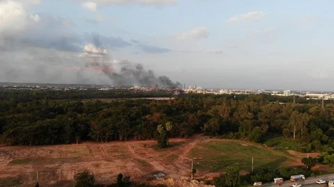 Top view of a fire erupted in the forest 스톡 동영상 119430344
