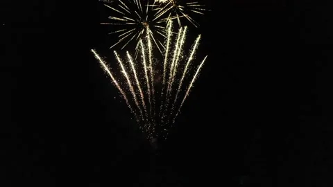 Top view of the fireworks on the background of city lights 動画素材 140908664