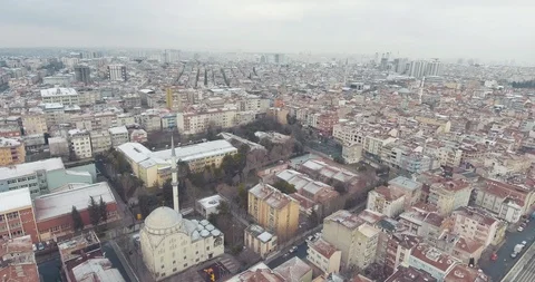 Top view first snow in Istanbul 스톡 동영상 101248696