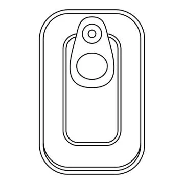 Top view fish can icon, outline style Ilustração Stock